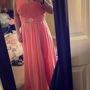 Pink prom dress.